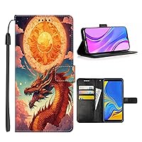 Wallet Case for Google Pixel 8 8 Pro 7 7 Pro 6 6a 6 Pro 5 5a 4 4a 4 XL 3 3 XL 2 2 XL 4G/5G with Dragon-AB75 TPU Leather Card Holder Case