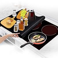 Glass Top Stove Cover 36 x 24 Inch for Electric Stove Top Glass Cooktop Ceramic Stove Protector, Extra Large Waterproof Heat Resistant Flat Kitchen Counter Mat for Stovetop Tabletop Black