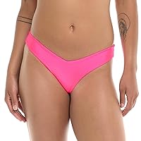 Body Glove Women's Standard Smoothies Kendal Solid High Cut V-Front Cheeky Bikini Bottom Swimsuit