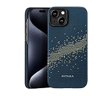 pitaka Case for iPhone 15 Compatible with MagSafe, Slim & Light iPhone 15 Case 6.1-inch with a Case-Less Touch Feeling, 1500D Aramid Fiber Made [StarPeak MagEZ Case 4 - Milk Way Galaxy]