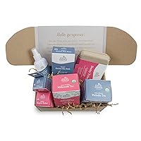 Earth Mama Postpartum Essentials Recovery Gift Set for Mom| Organic Self Care Gifts for Mom, Nipple Butter, Perineal Spray & Balm, Sitz Bath, Milkmaid & Periodic Tea and Booby Tubes, 7-Piece Set