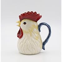 Fine Ceramic Rooster Pitcher, 7-3/4