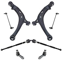 TRQ 8 Piece Steering & Suspension Kit Control Arms Tie Rods Sway Bar Links Compatible with 2011-2013 Honda Odyssey