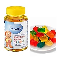 Multivitamins for Childern- Delicious Fruity Gummy Bears with Vitamin B1, B2, B6, B12, C and E, Lactose-Free. 60 Pcs (Pack of 1)