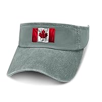 Canada Flag Leaky Top Denim Hat Print Sun Visor Hat Baseball Cap Golf Hat for Adult