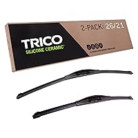 TRICO Silicone Ceramic Automotive Replacement Windshield Wiper Blade, Ceramic Coated Silicone Super Premium All Weather includes 26 inch & 21 inch Beam blades for Select Lexus/Audi Models (90-2621)