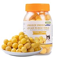 Freeze Dried Quail Egg Yolk - Cats Dogs Treats Natural Cat Delicious Snacks Training Food Healthy Tasty Easy Digestion Pet Food (7 OZ)