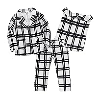 New Born Gift Toddler Girls Plaid Prints Cool Fashionable Style Top Pants Coat Suit Outft Set Long (White, 4-5 Years)