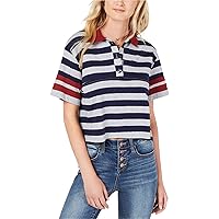 Womens Boxy Striped Polo Shirt