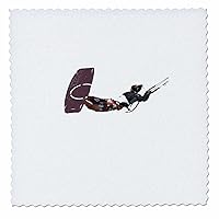 3dRose Kiter Action Freestyle Kitesurfer Color Illustration - Quilt Squares (qs-384858-3)