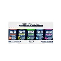 RESET Bioscience Wellness Shot Sample Pack | 5 per Box; 1 Immunity Shot, 1 Energy Shot, 1 Brain Health Shot, 1 Hydration Shot, 1 Beauty Shot