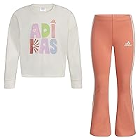 adidas Girls 2-piece Long Sleeve Graphic Tee & Flare Pant Set2-Piece Clothing Set