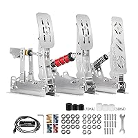 SIMSONN PRO Sim Racing Pedals PC Racing Simulator Pedals Pressure Sensor 200KG Load Cell Brake Pedal HE Hydraulic Pedal (Curved Panel-P3)