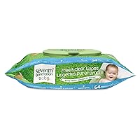 Seventh Generation Baby Wipes, 64 Count
