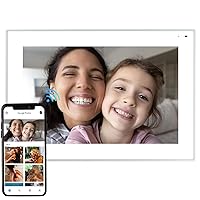 Digital Picture Frame 10.1 Inch Share Photos and Videos via Email Google Photos Instagram App Smart Digital Photo Frame WiFi Free Unlimited Storage Built-in Alexa Electronic Picture Frame White