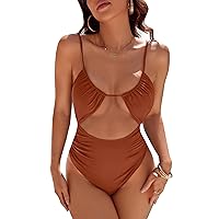 Blooming Jelly Womens One Piece Swimsuit Tummy Control Bathing Suit Sexy Flattering Cheeky High Cut Out Cute Ladies Swimwear