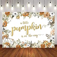 Pumpkin Baby Shower Backdrop A Little Pumpkin is on The Way Banner Fall Thanksgiving Baby Shower Party Decorations Background Photo Booth Studio 7x5ft