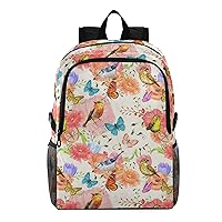 ALAZA Fowers and Birds Watercolor Painting Lightweight Backpack for Daily Shopping Travel