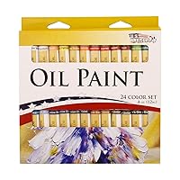 U.S. Art Supply Professional 24 Color Set of Art Oil Paint in 12ml Tubes - Rich Vivid Colors for Artists, Students, Beginners - Canvas Portrait Paintings