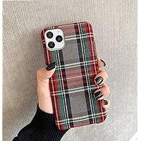 Warm Flannel Plaid Cloth Phone Case Simple Plush Fabric Phone Case Compatible with iPhone 11 12 Mini Pro Max SE 2020 7 8 6 6S Plus XR X XS Cover (Compatible with iPhone 11, Gray)