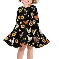 Girls Casual Dresses Size 3-16 Spring/Autumn/Winter Lightweight A Line Swing Dress Kids Long Sleeve Dresses