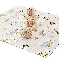 Baby Play Mat, Extra Large Baby Play Mats for Floor, Foldable Play Mats for Babies and Toddlers, Reversible Baby Crawling Mat for Indoor Outdoor Use (79