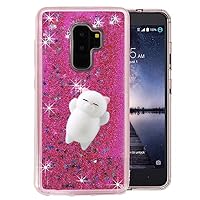 Galaxy S9 Plus Glitter Squishy Case,3D Soft Poke Squishy Cat Toy Sparkle Glitter Bling Liquid Floating Moving Stars Glitter Case for Samsung Galaxy S9 Plus(Star Rose)