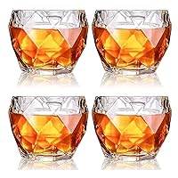Decanter Set Whiskey Decanter Wine Decanter Crystal Whiskey Glasses, Premium Glasses, Bourbon Glasses For Cocktails, Rock Style Old Fashioned Drinking Glassware, Set Of 4, 11 Oz Decanter Perfect Gif