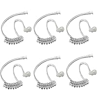 SAMCOM Replacement Kits Acoustic Tube/Clear Coil Compatible with Baofeng Kenwood Surveillance Radio Earpiece, Removable Stretchable Coil Acoustic Tube for Walkie Talkie Headset, 6 Pcs