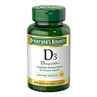 Nature’s Bounty Vitamin D3 1000 IU Softgels, Immune Support, Promotes Healthy Bones, 350 Ct