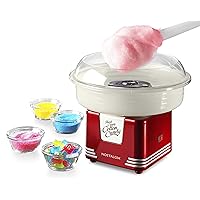 Nostalgia Retro Countertop Cotton Candy Maker, Vintage Candy Machine for Hard Candy & Flossing Sugar, Includes 2 Reusable Cones and Scoop, Retro Red