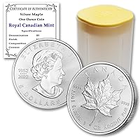 2023 - Lot of (25) 1 oz Canadian Maple Leaf Silver Coins Brilliant Uncirculated with Certificates of Authenticity $5 Seller BU
