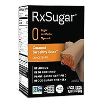RxSugar Caramel Swealthy Snax, Diabetes & Keto Friendly, Sugar-Free Candy and Snack Bars Made with Allulose, Zero Net Carbs, Non-GMO, Plant-based Certified - 24 Bars - 3 Pack