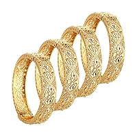 Heart Gold Love Openable Bangles For Women Men Bride Wedding Bracelets Indian Ethiopian African Dubai Jewelry