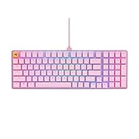 Glorious Gaming - Custom Keyboard - Hot-Swappable Mechanical Switch - Full Size Pink Wired Keyboard - Low Profile - Cherry Mx Style - Double Shot Key Cap & Linear Switch