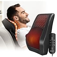 Neck Back Massager with Heat, Electric Massagers for Neck and Back, 3D Kneading Massage Pillow for Back, Neck, Shoulder, Leg Pain Relief, Gifts for Women Men Mom Dad