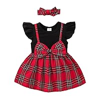 Small and Medium Sized Children's Cute Black Round Neck Flying Sleeve Dress Casual Dress is Baby Girl Dress