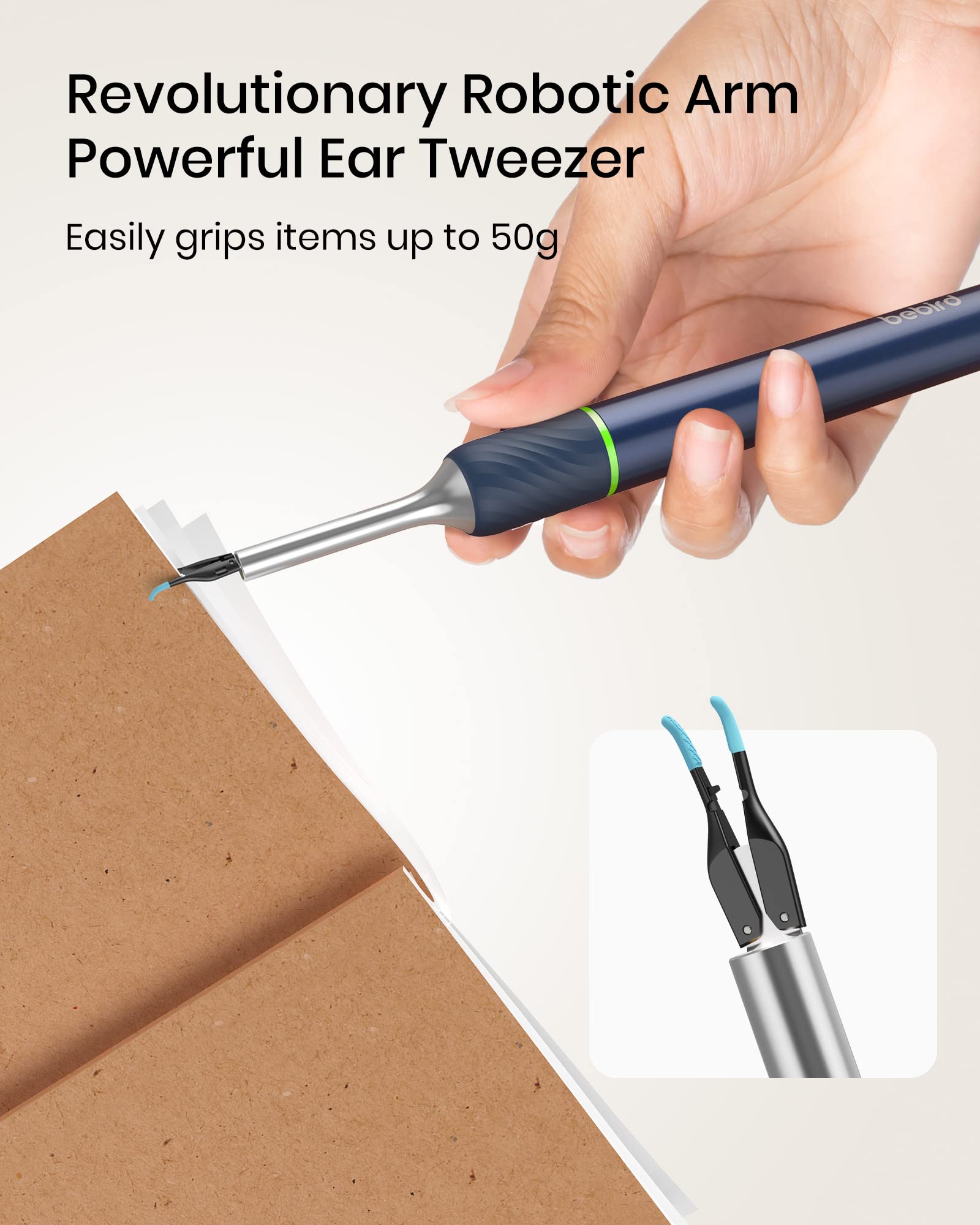 BEBIRD Note5 Ear Wax Removal Tool with Ear Camera, Ear Cleaner with Ear Pick &Tweezers Mode, 1000W Ear Scope, Universal Gyroscope for Earwax Removal, Ear Wax Removal Kit Include 6pcs Ear Scoop, Blue