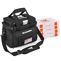 KastKing Karryall Fishing Tackle Bags with 4 * 3600 Tackle Trays, Fishing Bags for Saltwater or Freshwater Fishing - Fishing Gear Storage