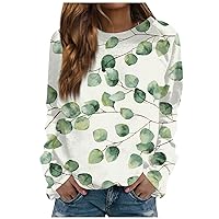 Fall Sweatshirts For Women, Women's Casual Fashion Floral Print Long Sleeve O-Neck Pullover Top Hoodie