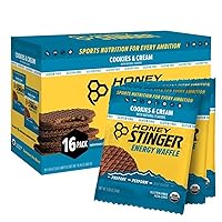 Organic Gluten Free Cookies & Cream Waffle | Energy Stroopwafel for Exercise, Endurance and Performance | Sports Nutrition for Home & Gym, Pre and Post Workout | 12 Waffles, 12.72 Ounce