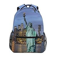 ALAZA Statue of Liberty New York Cityscape Junior High School Bookbag Daypack Laptop Outdoor Backpack