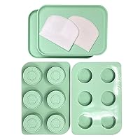 The Original Cake Puck Bonus Bundle Set– It's not a Pop, it's a Puck! The Easier Way to Make Chocolate Covered Desserts –BPA Free Silicone–Includes 1 Mold Set, 2+ Tray and 2+ Scraper–Green
