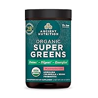 Organic SuperGreens Powder with Probiotics, Peppermint, Made from Real Fruits & Vegetables, Digestive & Energy Support, 25 Servings