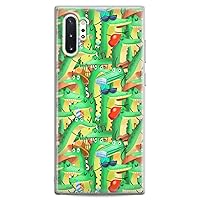 Case Compatible with Samsung S24 S23 S22 Plus S21 FE Ultra S20+ S10 Note 20 S10e S9 Design Silicone Crocodile Flexible Green Gator Cartoon Pond Animal Cute Print Lightweight Clear Slim fit