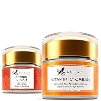 Plump & Smooth - Vitamin C Face Moisturizer + Retinol Face Moisturizer Night Cream - 100% Vegan & Dermatologist Developed