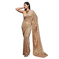 Traditional Indian Women Georgette Thread With Sequence Emboroidery & Blouse Muslim Sari 4643