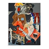 CNNLOAO Collage Artist Romare Bearden Abstract Fun Art Poster (20) Canvas Poster Wall Art Decor Print Picture Paintings for Living Room Bedroom Decoration Unframe-style 12x16inch(30x40cm)