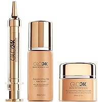 GLO24K Complete Eye Care Set with our 24k Instant Facelift Cream, Eye Cream, and Eye Serum