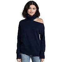 PAIGE Women's Raundi Sweater with Turle Neck, Shoulder Baring in Deep Navy